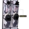 imageMISSLO Over The Narrow Door Shoe Organizer with 12 Crystal Pockets Hanging Closet Door 2 Packs White