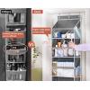 imageMISSLO Over the Door Organizer Hanging Storage with 6 Large Pockets 12 Side Pockets Closet Door Organizer Heavy Duty Baby Organization for Bathroom Pantry Bedroom Nursery Clothes Toys DiapersGrey