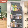 imageMISSLO Over the Door Organizer Hanging Storage with 6 Large Pockets 12 Side Pockets Closet Door Organizer Heavy Duty Baby Organization for Bathroom Pantry Bedroom Nursery Clothes Toys DiapersGrey