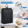 imageMISSLO Portable Nylon Travel Shoe Bags with Zipper Closure Pack 4 BlackBlack