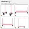 imageMISSLO Short Clothing Racks for Hanging Clothes with Bottom Shelves and Wheels Heavy Duty Rolling Clothes Rack Kids Clothing Rack for Adult Coat Closet Wardrobe BlackPink