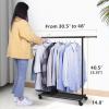 imageMISSLO Short Clothing Racks for Hanging Clothes with Bottom Shelves and Wheels Heavy Duty Rolling Clothes Rack Kids Clothing Rack for Adult Coat Closet Wardrobe BlackBlack