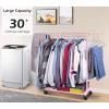 imageMISSLO Short Clothing Racks for Hanging Clothes with Bottom Shelves and Wheels Heavy Duty Rolling Clothes Rack Kids Clothing Rack for Adult Coat Closet Wardrobe BlackPink