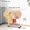 imageMISSLO Short Clothing Racks for Hanging Clothes with Bottom Shelves and Wheels Heavy Duty Rolling Clothes Rack Kids Clothing Rack for Adult Coat Closet Wardrobe BlackPink