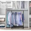 imageMISSLO Short Clothing Racks for Hanging Clothes with Bottom Shelves and Wheels Heavy Duty Rolling Clothes Rack Kids Clothing Rack for Adult Coat Closet Wardrobe BlackBlack