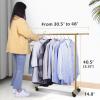 imageMISSLO Short Clothing Racks for Hanging Clothes with Bottom Shelves and Wheels Heavy Duty Rolling Clothes Rack Kids Clothing Rack for Adult Coat Closet Wardrobe BlackGold