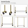 imageMISSLO Short Clothing Racks for Hanging Clothes with Bottom Shelves and Wheels Heavy Duty Rolling Clothes Rack Kids Clothing Rack for Adult Coat Closet Wardrobe BlackGold