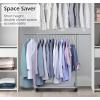 imageMISSLO Short Clothing Racks for Hanging Clothes with Bottom Shelves and Wheels Heavy Duty Rolling Clothes Rack Kids Clothing Rack for Adult Coat Closet Wardrobe BlackSilver