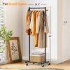 imageMISSLO Small Clothes Racks for Hanging Clothes Clothing Rack with Wheels 60quot Garment Rack with Shelves Portable Rolling Wardrobe Rack for Small Space BlackBlack