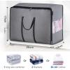 imageMISSLO Thick Over Size Storage Bag Folding Organizer Bag Under Bed Storage College Carrying Bag for Bedding Comforters Blanket Clothes Grey