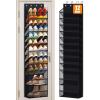 imageMISSLO 12 Tier Over the Door Shoe Organizer Hanging Shoe Rack for Closet Storage Sneaker Holder for Door Fit 24 Pairs Sandals Heels Boots BlackBlack