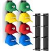 imageMISSLO 2 Pack Hat Rack for Wall with Wider Slots Display Hat Organizer for Baseball Caps Holds 8 Ball Cap Storage Organizer for Closet Wall Mounted Bedroom Door 2 Mounting OptionBlack