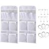 imageMISSLO 2 Pack Mesh Shower Caddy Hanging for Travel Quick Dry Shower Hanging Organizer Cruise RV Camper Bathroom with Over Door Hooks and Shower Curtain Hooks