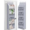 imageMISSLO 20 Pairs Over the Door Shoe Organizer for Closet Narrow Hanging Shoe Rack for Door Hanger Deep Pocket Door Shoe Holder Storage for Boots Size 13 Sneakers BlackGrey