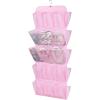 imageMISSLO 30 Large Pockets Dual Sided Hanging Shoe Organizer for Closet with Rotating Hanger Hanging Shoe Shelves GreyPink