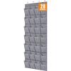 imageMISSLO 35 Large Pockets Over The Door Shoe Organizer Sturdy Oxford Fabric Hanging Shoe Rack for Door Mesh Closet Shoe Holder Hanger WhiteGrey