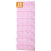 imageMISSLO 35 Large Pockets Over The Door Shoe Organizer Sturdy Oxford Fabric Hanging Shoe Rack for Door Mesh Closet Shoe Holder Hanger WhitePink