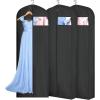 imageMISSLO 4quot Gusseted Garment Bags for Hanging Clothes 65quot Dress Bags for Gowns Long Waterproof Dress Cover for Closet Hanging Clothes Storage Bag 3 PacksBlack
