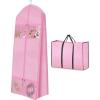 imageMISSLO 70quot Wedding Dress Garment Bag with Bride Tote Bag 8 Gusseted Wedding Dress Bags for Gowns Long 4 Pockets Dress Cover for Women PinkPink