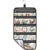 imageMISSLO Hanging Jewelry Organizer Travel Foldable Jewelry Roll Storage Case with 14 Cotton Zippered Pockets for Traveling Closet Suitcase