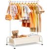 imageMISSLO Kids Clothing Rack with Basket Small Dress Up Storage Short Toddler Dress Up Rack Kids Closet for Baby Clothes WhiteWhite