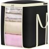 imageMISSLO King Comforters Storage Bag 120L for Blankets Clothes Sweaters Beddings Organizer with Reinfored Handles NonMetal Fabric Storage Bin Organizer Black