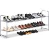 imageMISSLO Long 3 Tier Shoe Rack for Closet Shoe Organizer Storage Stackable Wide Shoe Shelf Holds 24 Pairs of Men Sneakers Women Heels Boots GreyGrey