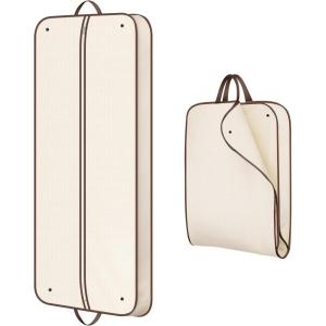 imageMISSLO 60quot Foldable Garment Bags for Travel for Women Dress Bags for Gowns Long Hanging Bag for Closet Storage Dress Protector Bag for Gowns Suits Coats BeigeBeige