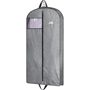 imageMISSLO 60quot Heavy Duty Long Garment Bags for Travel Monogrammed Dress Bag Waterproof Oxford Fabric Wedding Dress Cover for Gowns BlackGray