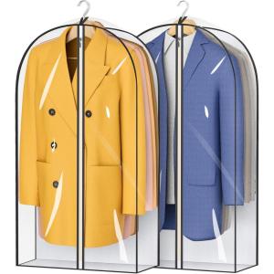 imageMISSLO 65quot Clear Garment Bags for Hanging Clothes 4quot Gusseted Dress Bags for Gowns Long Dress Cover for Closet Storage Dress Protector Bag 2 Packs2