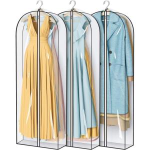 imageMISSLO 65quot Clear Garment Bags for Hanging Clothes 4quot Gusseted Dress Bags for Gowns Long Dress Cover for Closet Storage Dress Protector Bag 2 Packs3