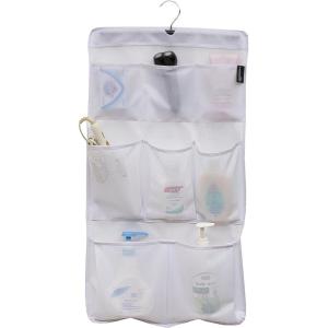 imageMISSLO 8 Pockets Mesh Shower Organizer Hanging Caddy with Rotating Hanger Quick Dry Bathroom Storage White