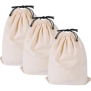 imageMISSLO Cotton Breathable Dustproof Drawstring Storage Pouch Bag Pack 3 LM