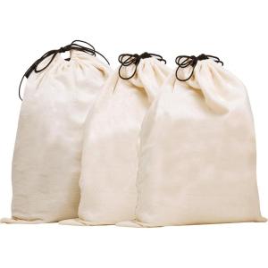 imageMISSLO Cotton Breathable Dustproof Drawstring Storage Pouch Bag Pack 3 LXLarge