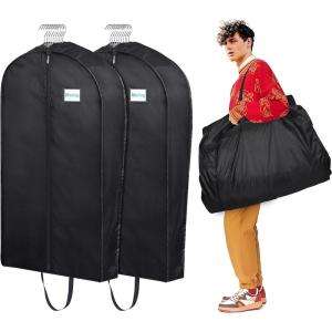 imageMISSLO Garment Bags for Travel Heavy Duty Moving Bags Large Capacity Hanging Clothes Bag for 20 Shirts Waterproof Fabric Suit Covers for Closet Storage 2 Packs 43quot