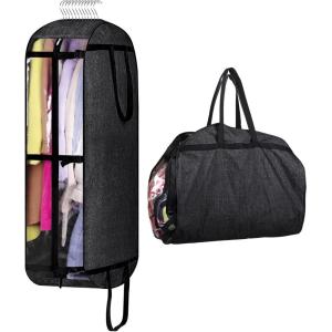 imageMISSLO Hanging Garment Bags for Travel Suit Bags for Closet Storage 50quot Moving Bags for Clothes Dress Cover for Coat Jacket Shirt Clothing BlackBlack