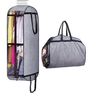 imageMISSLO Hanging Garment Bags for Travel Suit Bags for Closet Storage 50quot Moving Bags for Clothes Dress Cover for Coat Jacket Shirt Clothing BlackGrey