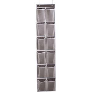 imageMISSLO Heavy Duty Organizer for Narrow Door with 12 Mesh Pockets Brown