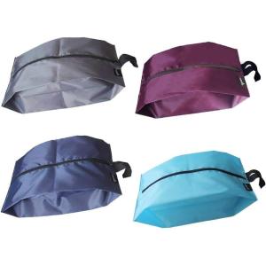 imageMISSLO Portable Nylon Travel Shoe Bags with Zipper Closure Pack 4 BlackMix Color