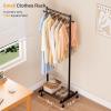 imageMISSLO Small Clothes Racks for Hanging Clothes Clothing Rack with Wheels 60quot Garment Rack with Shelves Portable Rolling Wardrobe Rack for Small Space WhiteBlack