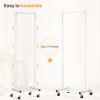 imageMISSLO Small Clothes Racks for Hanging Clothes Clothing Rack with Wheels 60quot Garment Rack with Shelves Portable Rolling Wardrobe Rack for Small Space WhiteWhite