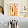 imageMISSLO Small Clothes Racks for Hanging Clothes Clothing Rack with Wheels 60quot Garment Rack with Shelves Portable Rolling Wardrobe Rack for Small Space WhiteWhite