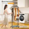 imageMISSLO Small Clothes Racks for Hanging Clothes Clothing Rack with Wheels 60quot Garment Rack with Shelves Portable Rolling Wardrobe Rack for Small Space WhiteBlack