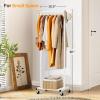 imageMISSLO Small Clothes Racks for Hanging Clothes Clothing Rack with Wheels 60quot Garment Rack with Shelves Portable Rolling Wardrobe Rack for Small Space WhiteWhite