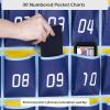 imageMISSLO Classroom Cell Phone Calculator Holder Numbered 30 Pockets Chart Hanging Wall Door Storage Organizer Blue30 Pockets