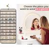 imageMISSLO Dualsided Hanging Jewelry Organizer with 40 Pockets and 20 Hook ampamp Loops Closet Necklace Holder for Earring Bracelet Ring Chain with Rotating Hanger BeigeBeige