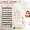 imageMISSLO Dualsided Hanging Jewelry Organizer with 40 Pockets and 20 Hook ampamp Loops Closet Necklace Holder for Earring Bracelet Ring Chain with Rotating Hanger BeigeBeige