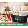 imageMISSLO Large Toy Box with Wheels Big Toy Chest for Kids Organizer Toy Storage Bin 124L BlackBlack