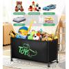 imageMISSLO Large Toy Box with Wheels Big Toy Chest for Kids Organizer Toy Storage Bin 124L BlackBlack