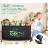 imageMISSLO Large Toy Box with Wheels Big Toy Chest for Kids Organizer Toy Storage Bin 124L BlackBlack